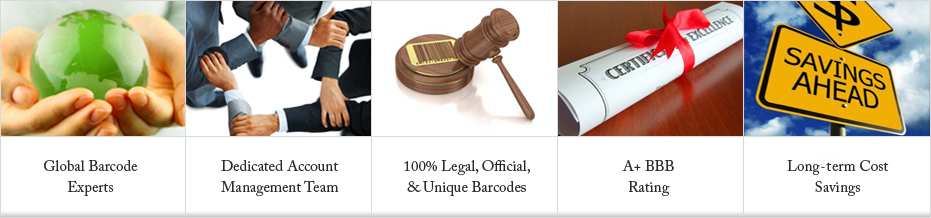 100% Legal, Official & Unique Barcodes